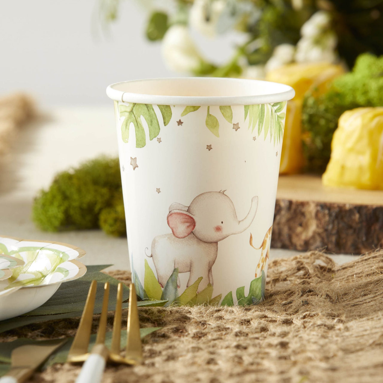 Safari Baby 7 oz. Paper Cups (Set of 16) Alternate Image 4, Kate Aspen | Cups