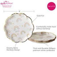 Thumbnail for Boho Rainbow Baby 9 in. Premium Paper Plates (Set of 16) Alternate Image 6, Kate Aspen | Paper Plate