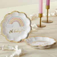 Thumbnail for Boho Rainbow Baby 7 in. Premium Paper Plates (Set of 16) Alternate Image 4, Kate Aspen | Paper Plate