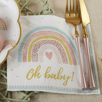 Thumbnail for Boho Rainbow Baby 2 Ply Paper Napkins (Set of 30) Alternate Image 3, Kate Aspen | Napkin