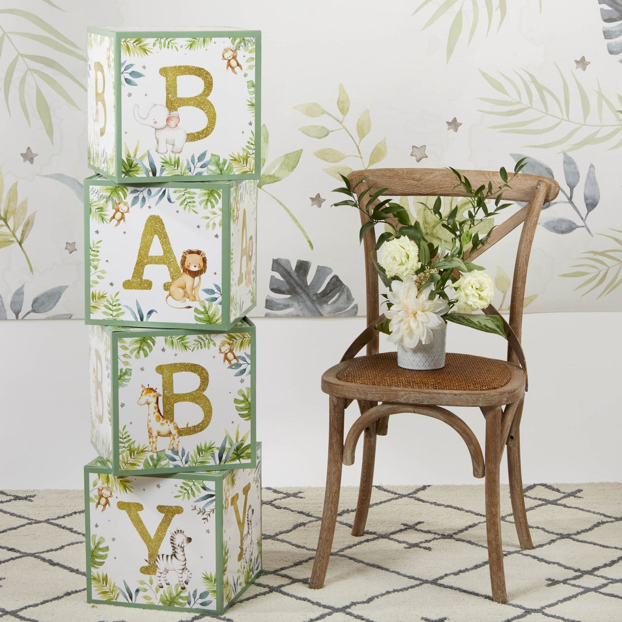 Safari Baby Block Box (Set of 4) Alternate Image 2, Kate Aspen | Decor Block Box