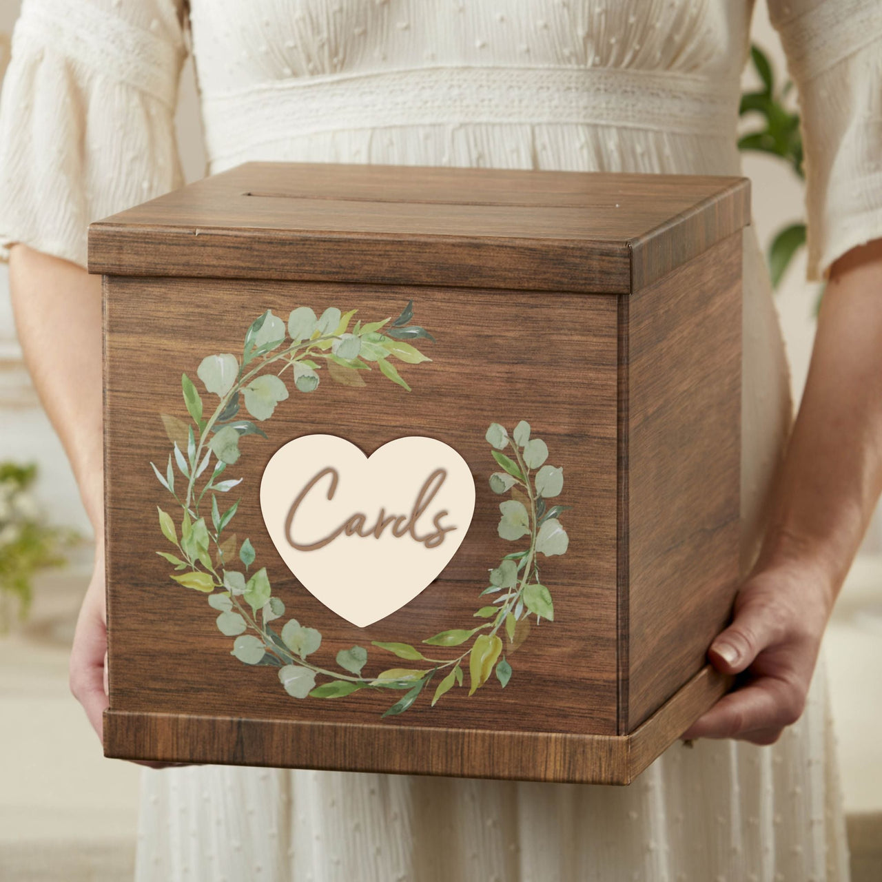 Rustic Brown Wood Card Box | Kate Aspen