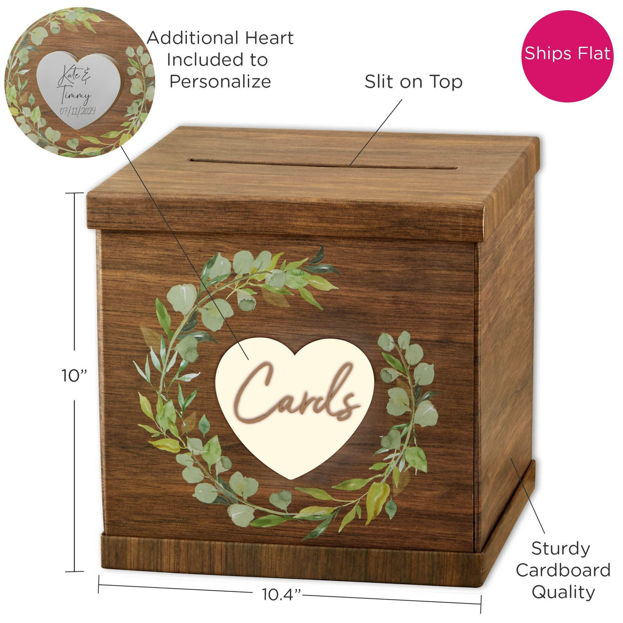 Rustic Wood Card Box Kate Aspen