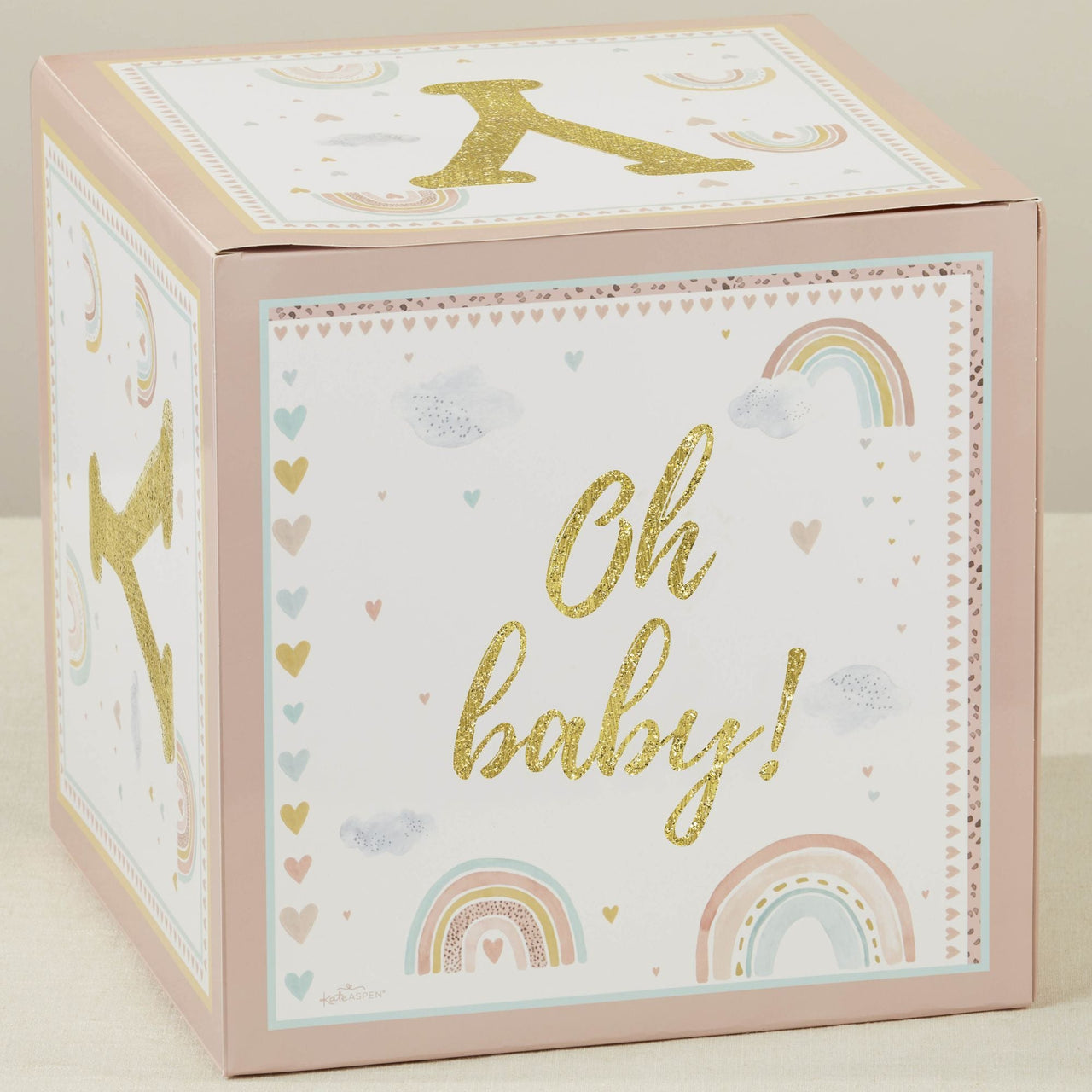 Boho Rainbow Baby Block Box (Set of 4) Alternate Image 4, Kate Aspen | Decor Block Box
