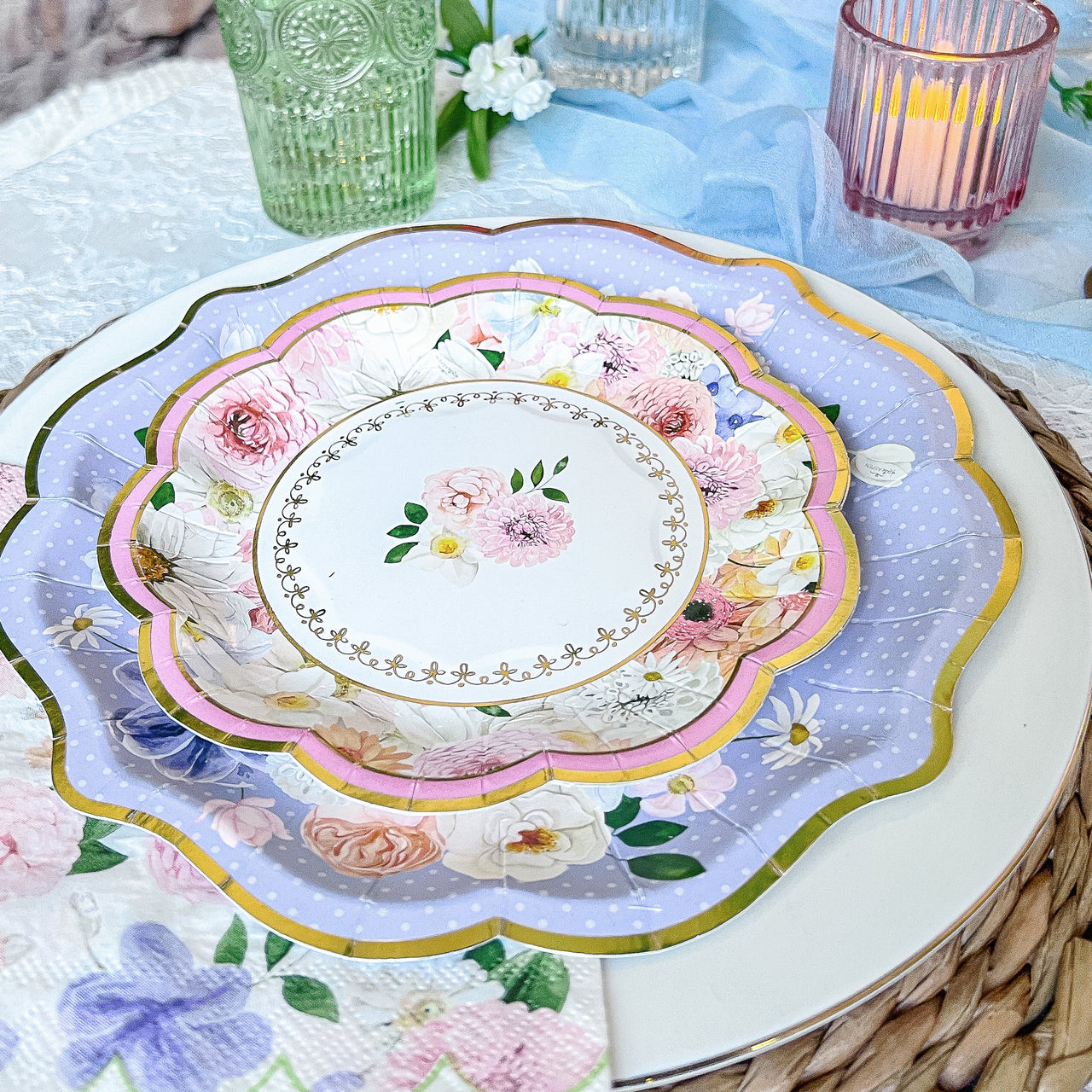 Tea Time Party 7" Premium Paper Plates - Assorted (Set of 16) Alternate Image 7, Kate Aspen | Paper Plate