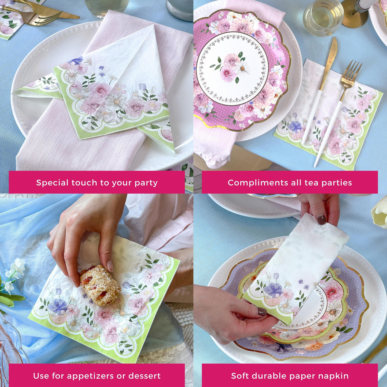 Tea Time Party 2 Ply Paper Napkins (Set of 30) Alternate Image 5, Kate Aspen | Napkin