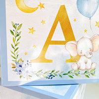 Elephant Baby Shower Block Box - Blue (Set of 4) Alternate Image 5, Kate Aspen | Decor Block Box