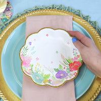 Thumbnail for Garden Blooms 7 in. Premium Paper Plates (Set of 16) Alternate Image 5, Kate Aspen | Paper Plate