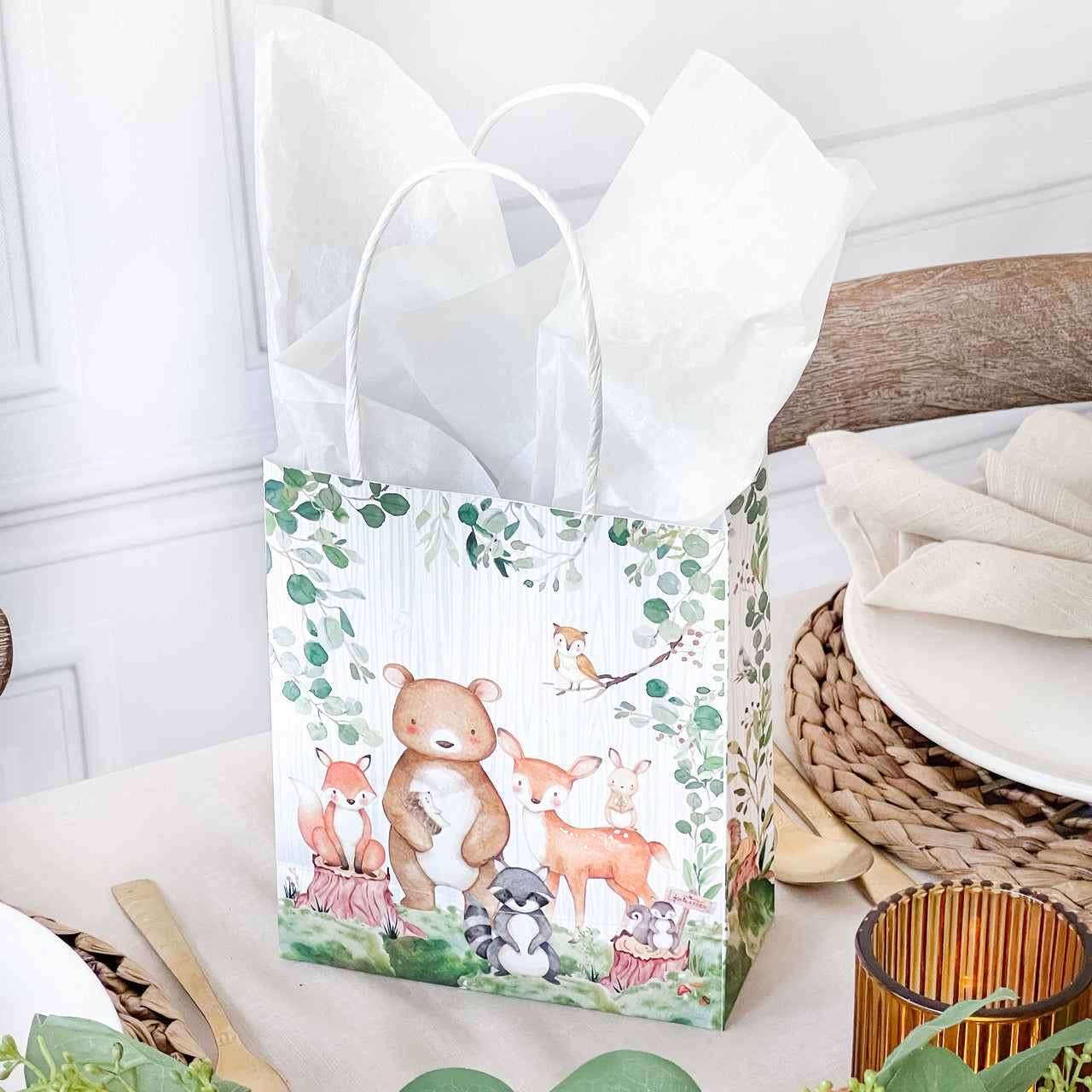 Woodland Baby Shower Gift Bag (Set of 24) Alternate Image 7, Kate Aspen | Favor Bag