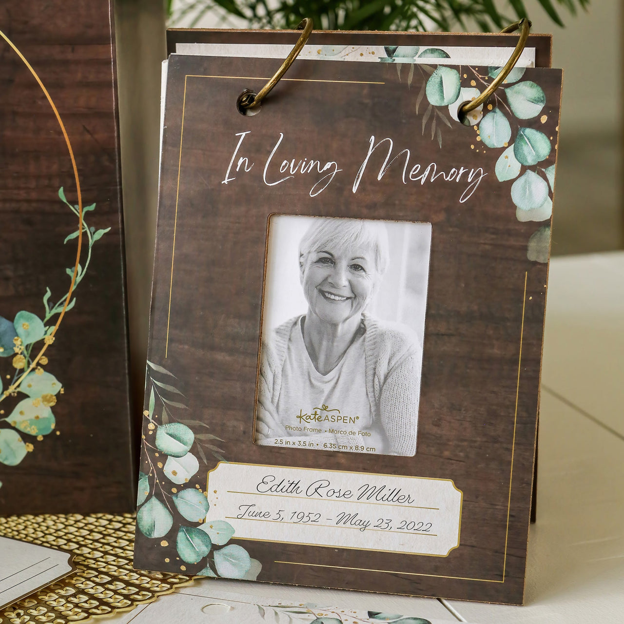 Celebration of Life Memory Funeral Guest Book and Box for Memorial Service  2Kate Aspen
