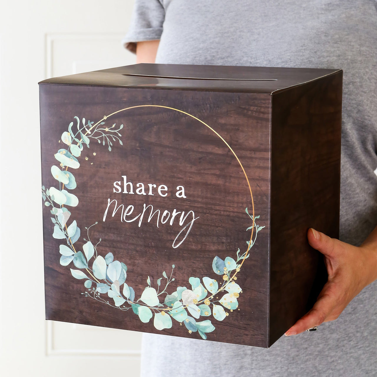 Rustic Brown Wood Card Box | Kate Aspen