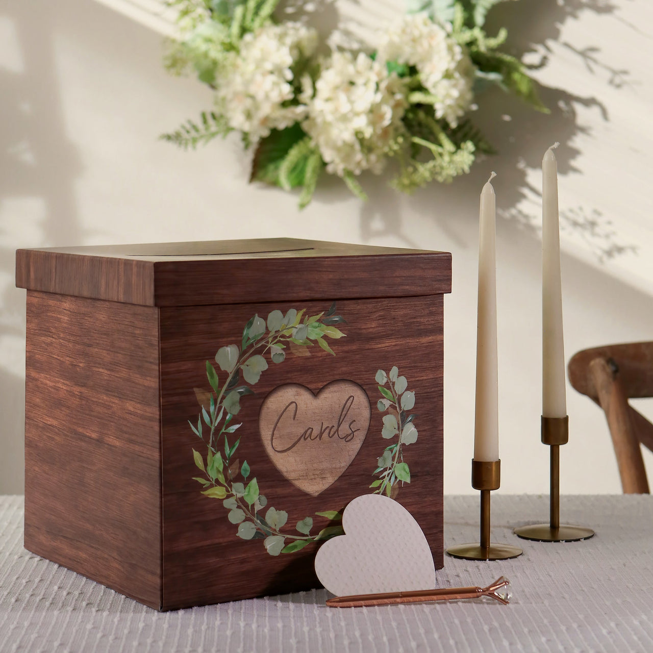 Rustic Brown Wood Card Box - Updated Alternate Image 4 - Kate Aspen