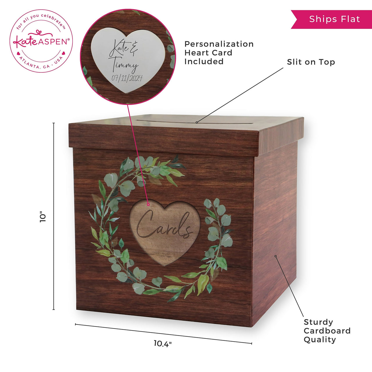 Rustic Brown Wood Card Box - Updated Alternate Image 6 - Kate Aspen