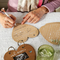 Baby Shower Prediction Advice Card Keepsake Book - Kraft Heart Shape  Alternate Image 3 - Kate Aspen
