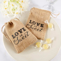 Thumbnail for Love is Sweet Burlap Drawstring Favor Bag (Set of 12)
