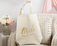 Thumbnail for Gold Foil Bride Canvas Tote (Personalization Available)