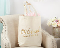 Thumbnail for Gold Foil Bridesmaid Canvas Tote (Personalization Available)