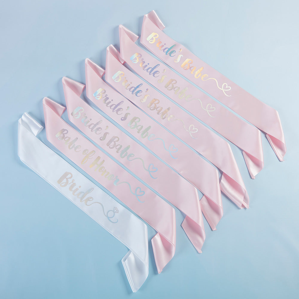 Brides Babes Iridescent Satin Sash (Set of 7) Main Image, Kate Aspen | Party Kit