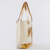 Thumbnail for Sequin Wifey Canvas Tote Alternate Image 4, Kate Aspen | Totes/Cosmetic Bags