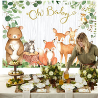 Thumbnail for Woodland Baby Shower Photo Backdrop Main Image, Kate Aspen | Photo Backdrops