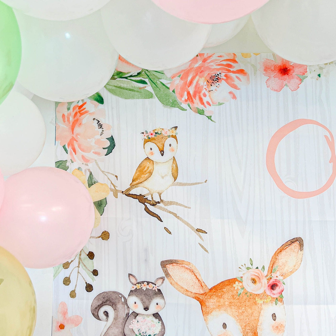 Woodland Baby Shower Photo Backdrop - Pink Alternate Image 4, Kate Aspen | Photo Backdrops