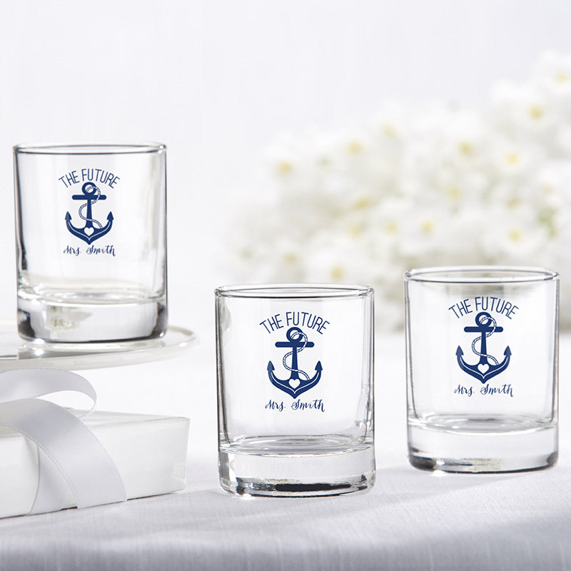 Personalized 2 oz. Shot Glass/Votive Holder - Nautical Bridal Shower