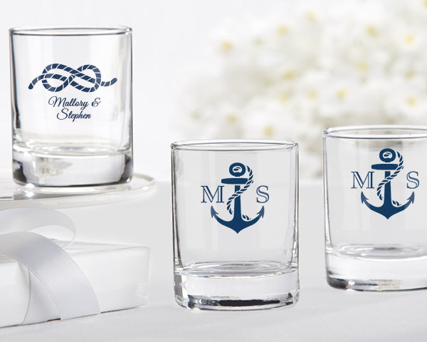 Personalized 2 oz. Shot Glass/Votive Holder - Nautical Wedding