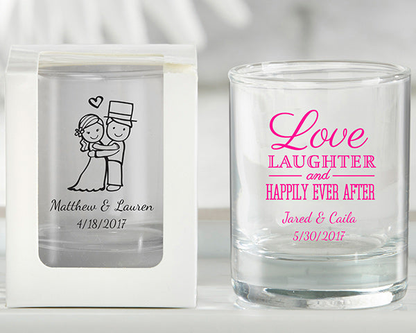 Personalized 2 oz. Shot Glass/Votive Holder Main Image1, Kate Aspen | Shot Glasses