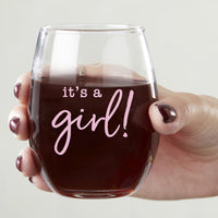 Thumbnail for 9 oz. Stemless Wine Glass - It's a Girl! (Set of 12)