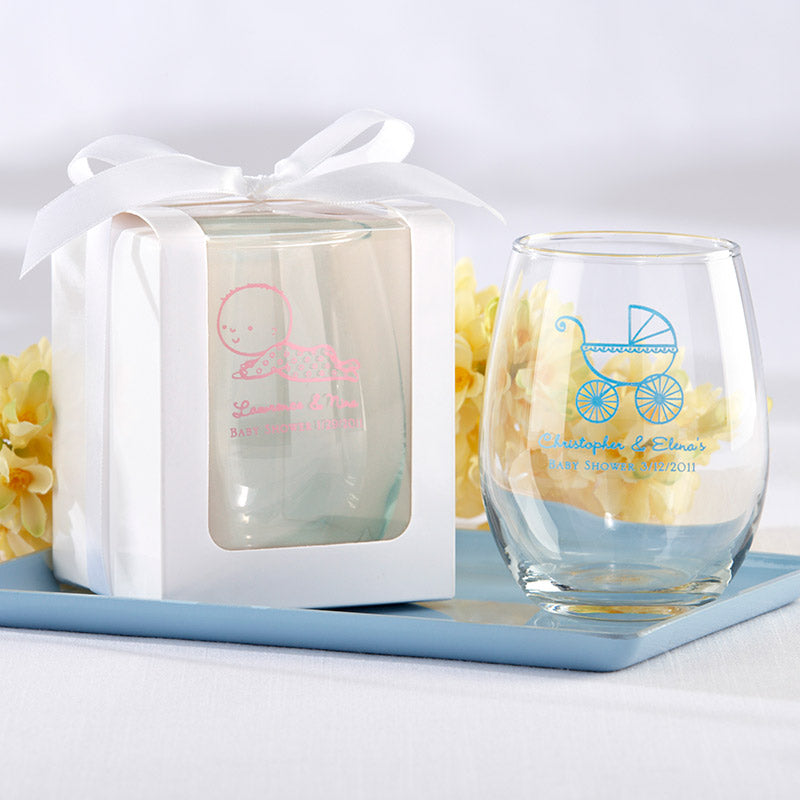White 9 oz. Glassware Gift Box with Ribbon (Set of 20) Main Image0, Kate Aspen | Glassware Gift Box