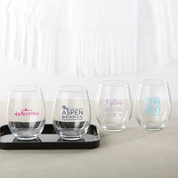 Thumbnail for Personalized 9 oz. Stemless Wine Glass - Custom Design Main Image, Kate Aspen | Wine Glass