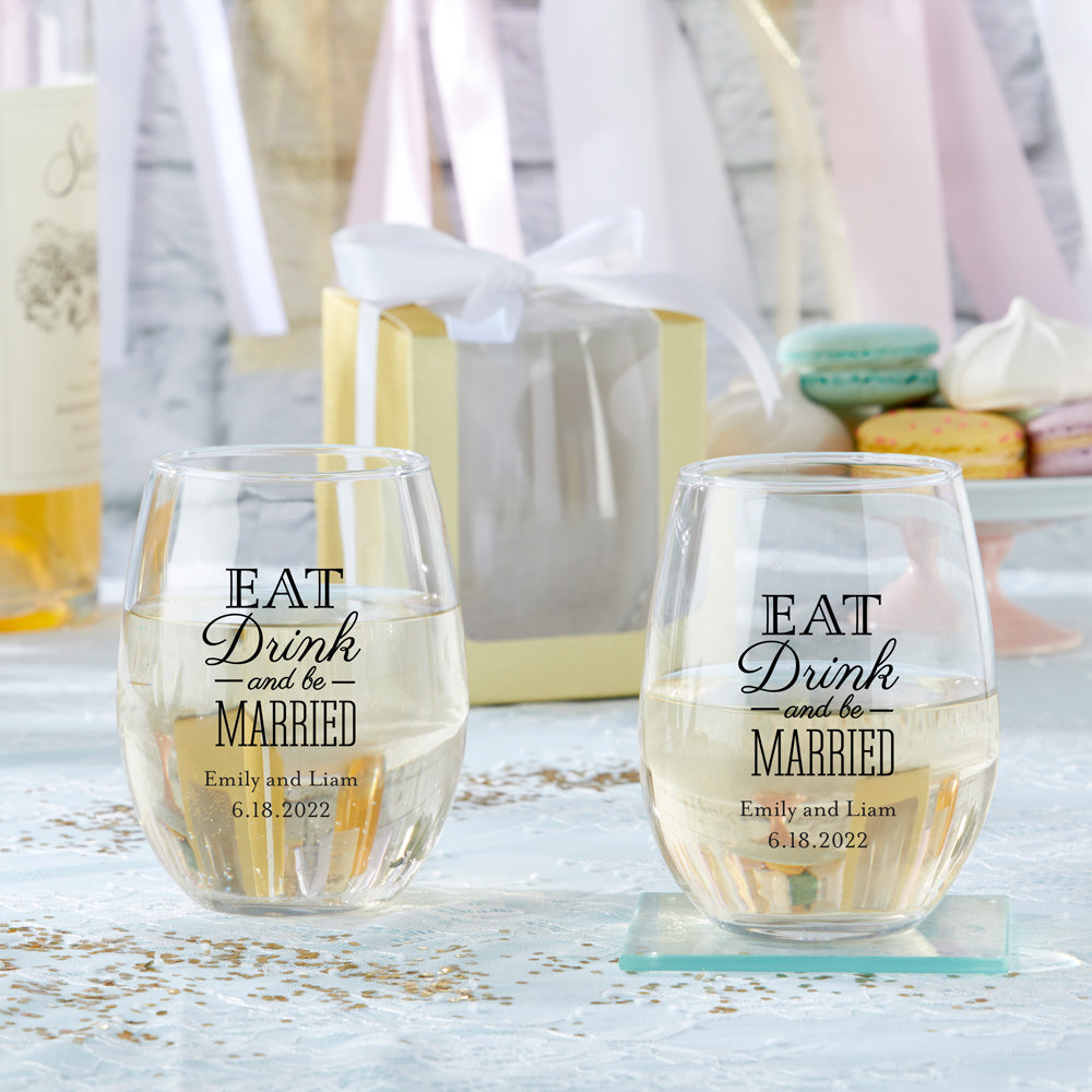 Bridal Party Stemless Wine Glass