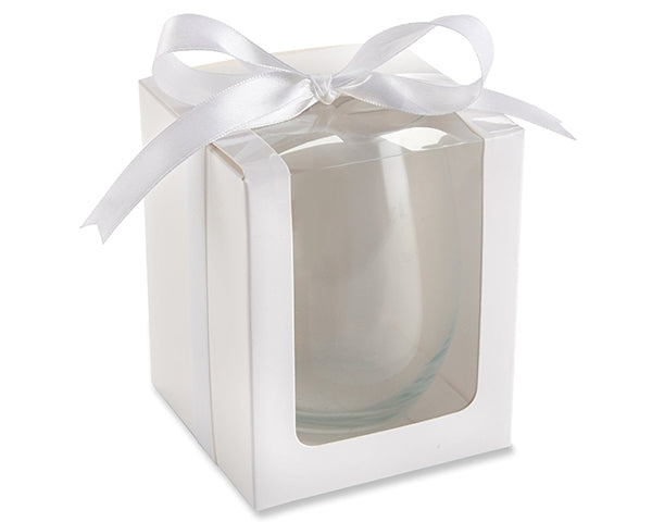 White 9 oz. Glassware Gift Box with Ribbon (Set of 20) Alternate Image 8, Kate Aspen | Glassware Gift Box