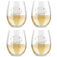 Thumbnail for 15 oz. Stemless Wine Glass - Cheers (Set of 4)