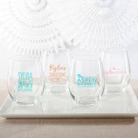 Thumbnail for Personalized 15 oz. Stemless Wine Glass - Custom Design Main Image, Kate Aspen | Wine Glass