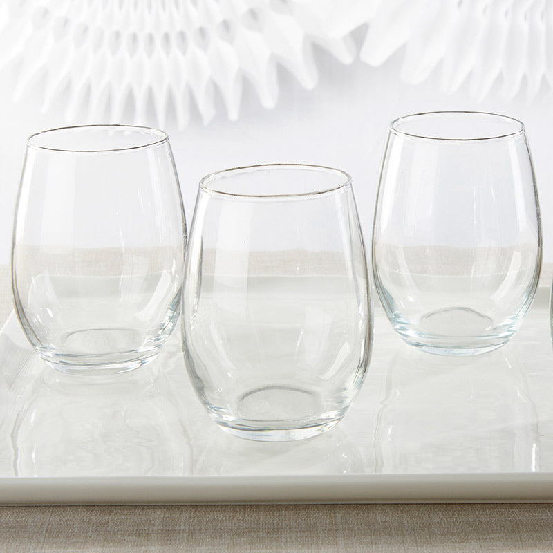 Black 12 oz Stemless Wine Goblets (6 Count)