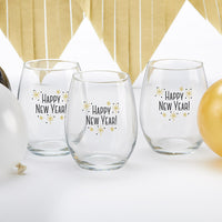 Thumbnail for Happy New Year! 15 oz. Stemless Wine Glass (Set of 4)