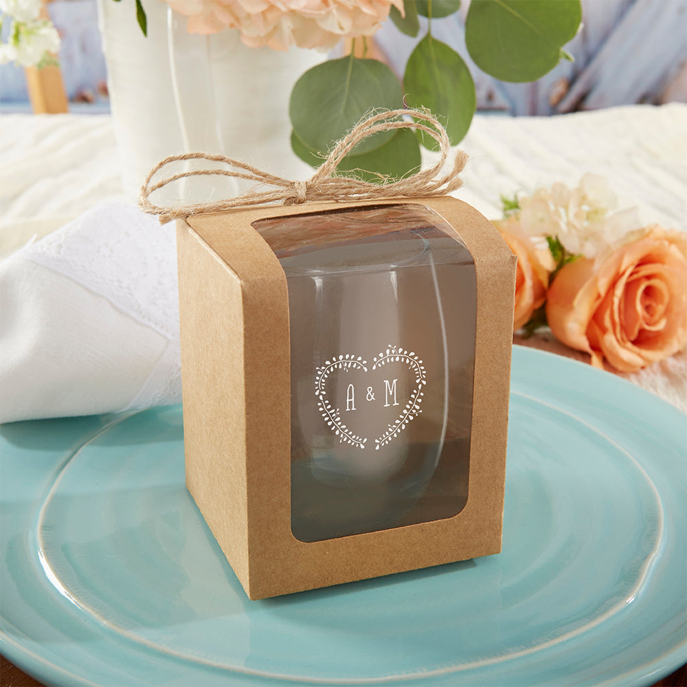 Kraft 9 oz. Glassware Gift Box with Twine (Set of 12) Alternate Image 2, Kate Aspen | Glassware Gift Box