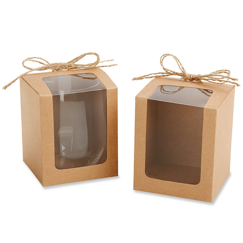 Kraft 9 oz. Glassware Gift Box with Twine (Set of 12) Main Image, Kate Aspen | Glassware Gift Box