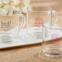 Thumbnail for Personalized 10 oz. Glass Coffee Mug - Wedding