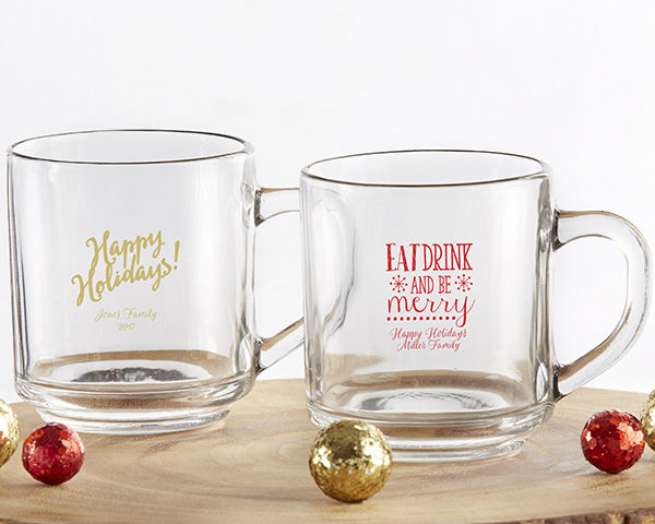 Glass Mug Personalized Glass Coffee Mugs Fall Mug Holiday Mugs