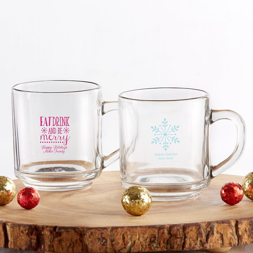 Glass Mug Personalized Glass Coffee Mugs Fall Mug Holiday Mugs