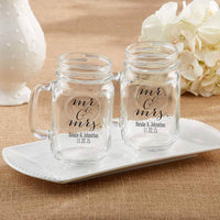 Thumbnail for Personalized 16 oz. Mason Jar Mug - Mr. & Mrs.