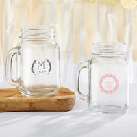 Thumbnail for Personalized 16 oz. Mason Jar Mug - Rustic Charm Wedding