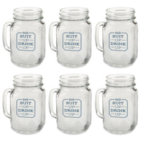 Thumbnail for 16 oz. Mason Jar Mug - Suit Up Drink Up (Set of 6)