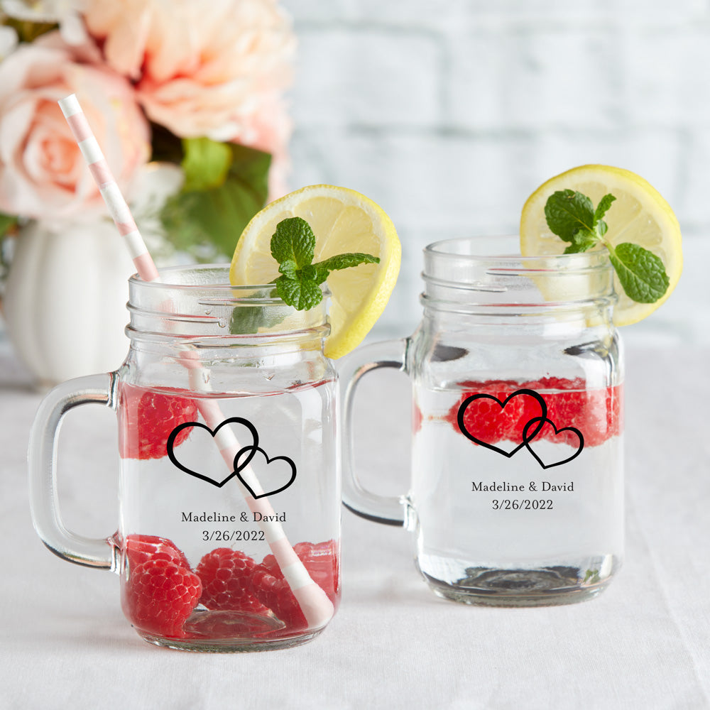 Personalized 16 oz. Mason Jar Mug - Wedding Favors by Kate Aspen