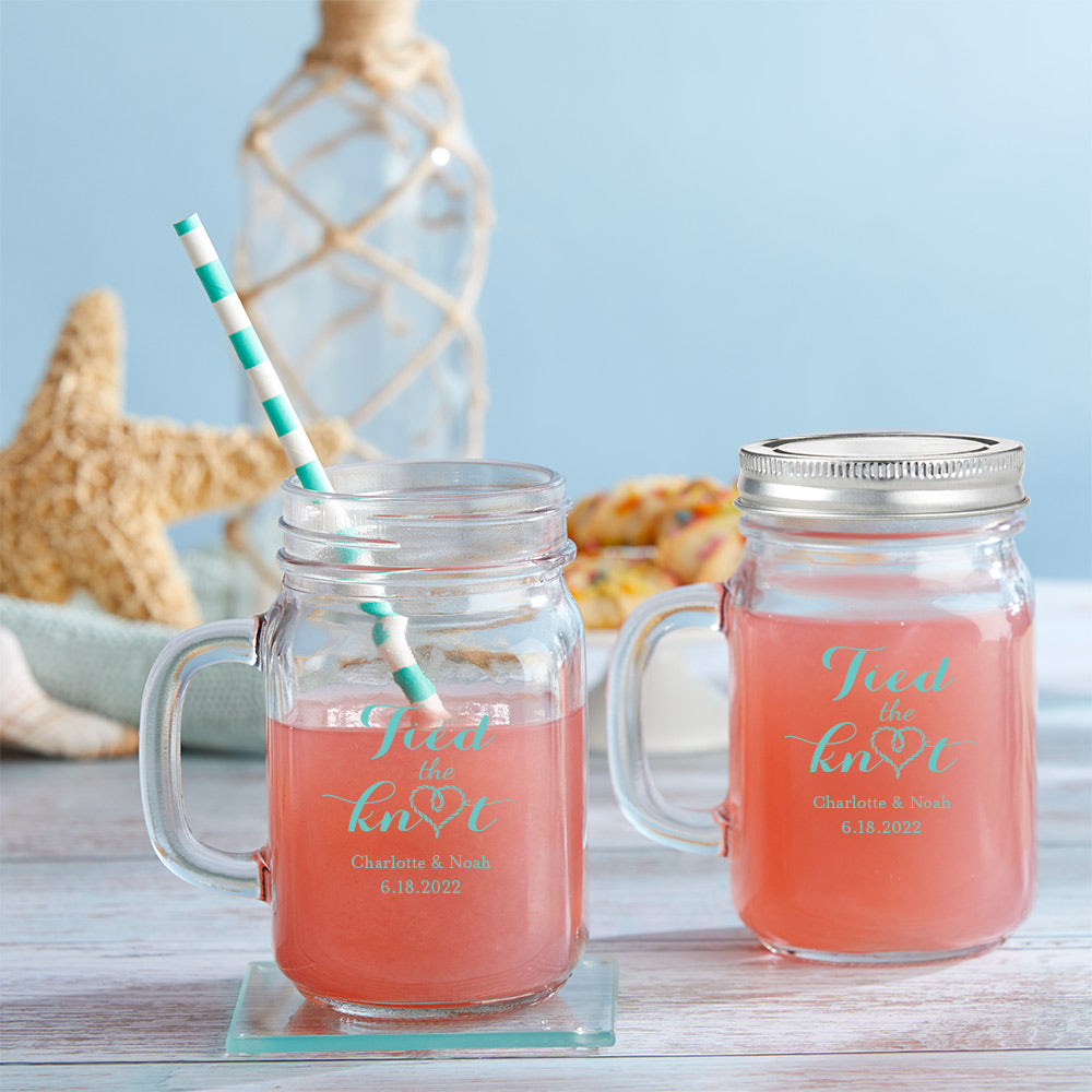 Personalized 16 oz. Mason Jar Mug - Wedding Favors by Kate Aspen