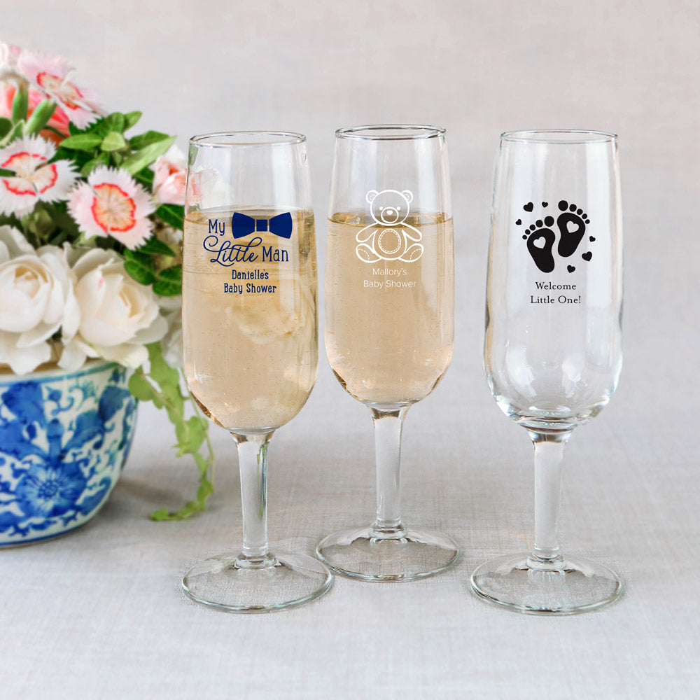 Personalized 6 oz. Champagne Flute - Baby Shower