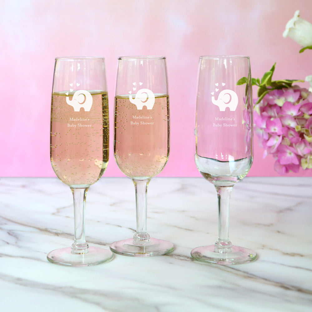 Personalized 6 oz. Champagne Flute - Baby Shower