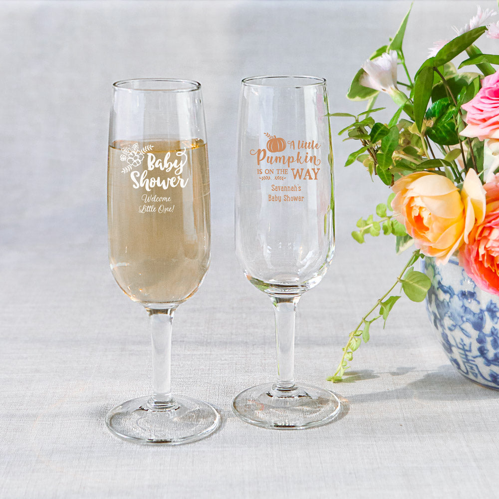 Personalized 6 oz. Champagne Flute - Baby Shower